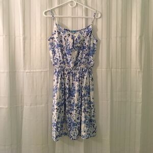J. McLaughlin "Bliss" Blue & White Silk Dress
